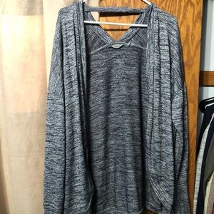 V back open cardigan